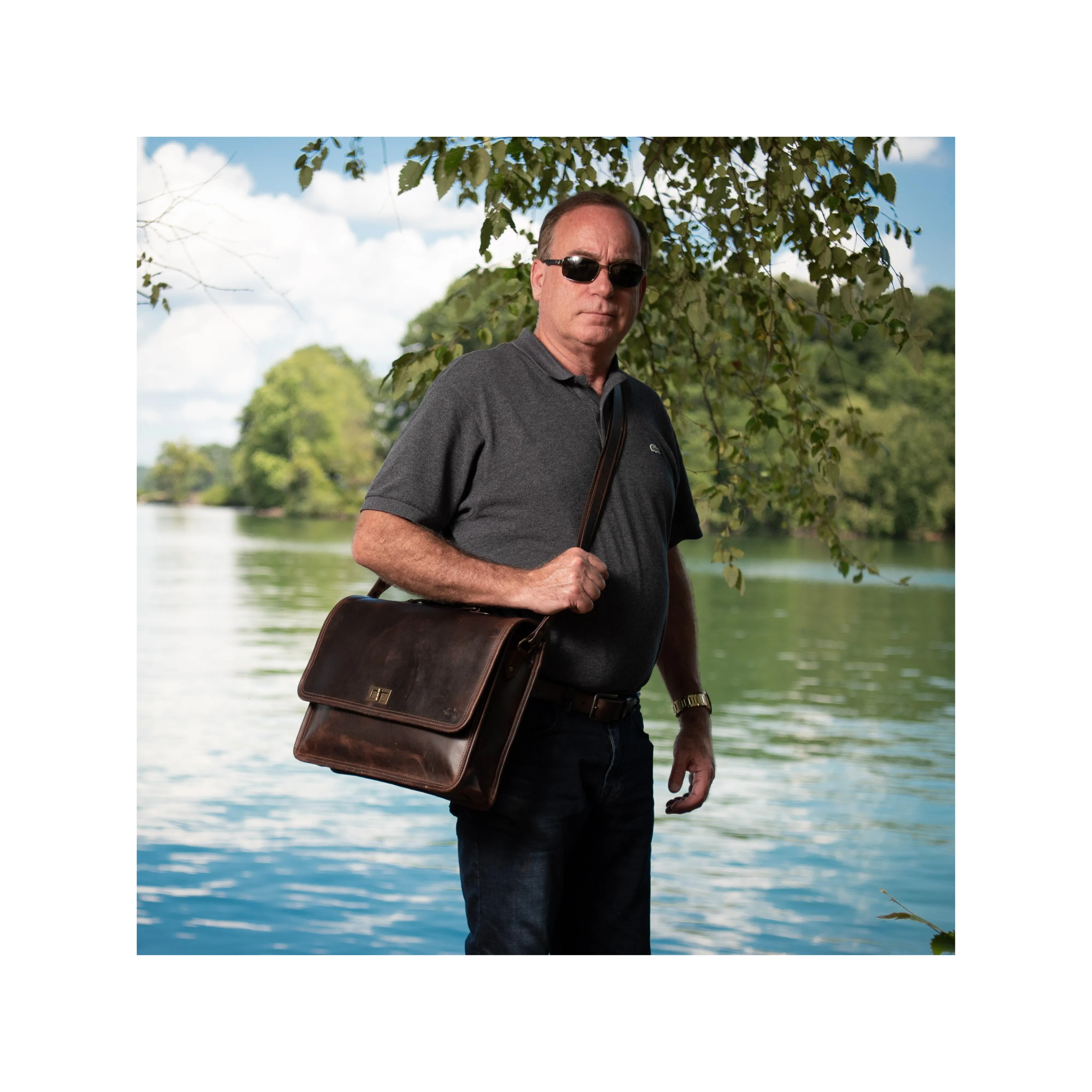 Parker Leather Messenger Bag for Men