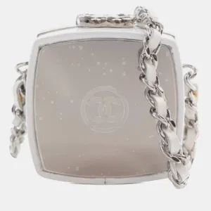 Patent Goatskin Make-Up Box Clutch With Chain