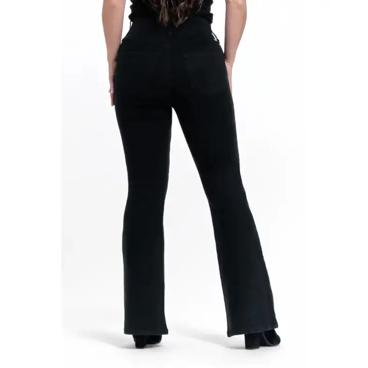 Petite Fit and Lift Flare Jean in Black