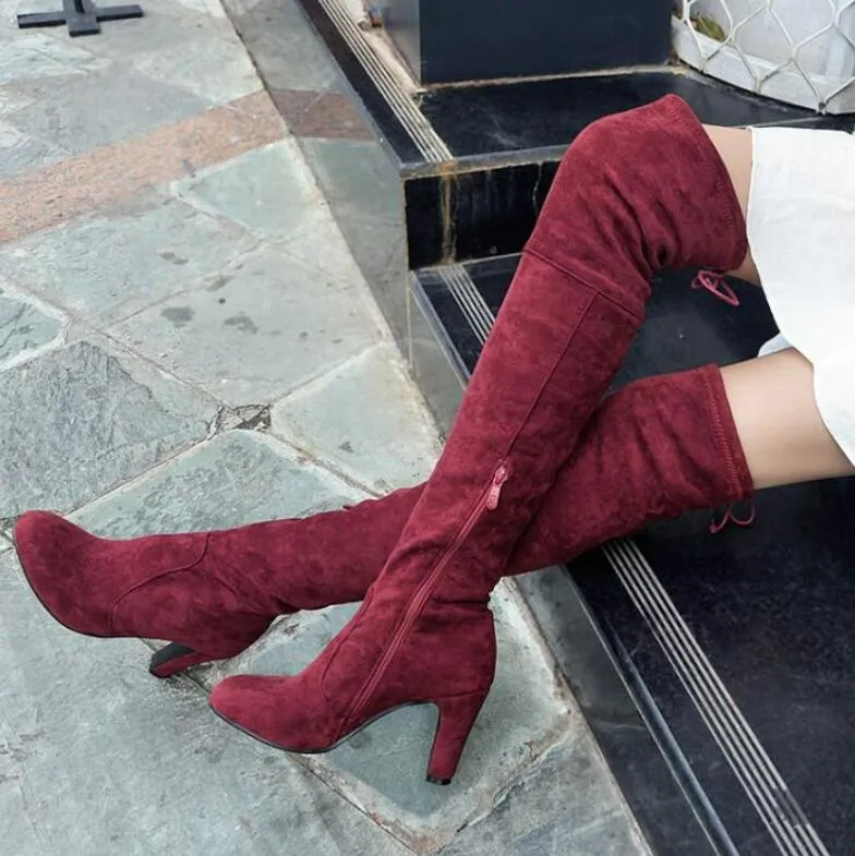 Petite Side Zipper Knee High Long Boots GS182