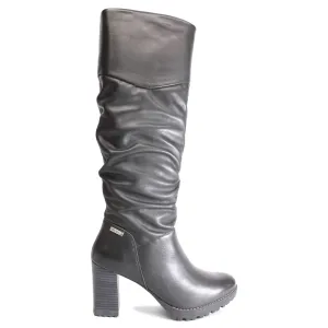 Pikolinos Connelly Calfskin Leather High Heeled Women's Zip Up Knee High Boots