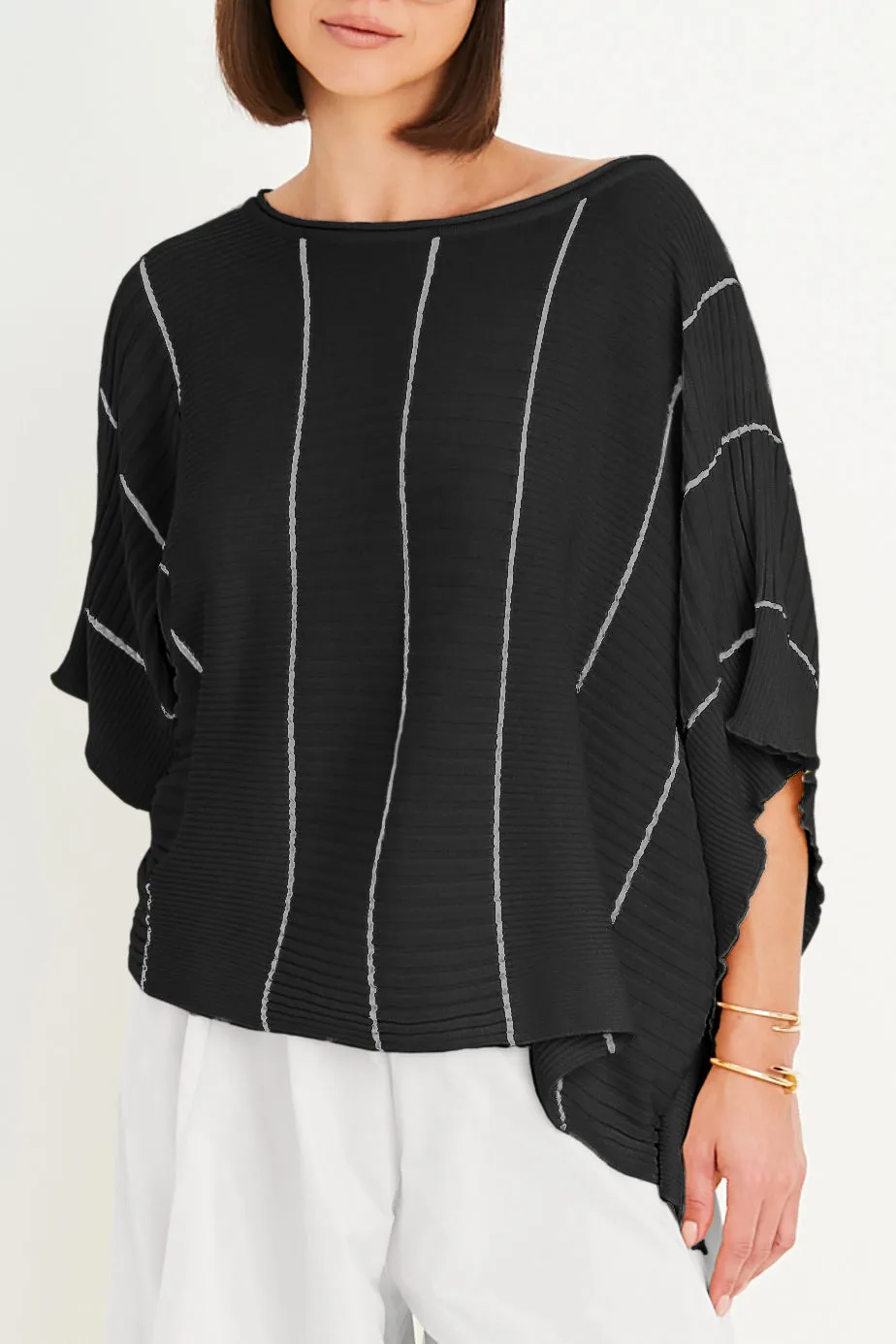 Pima Cotton Ribbon Crewneck Sweater