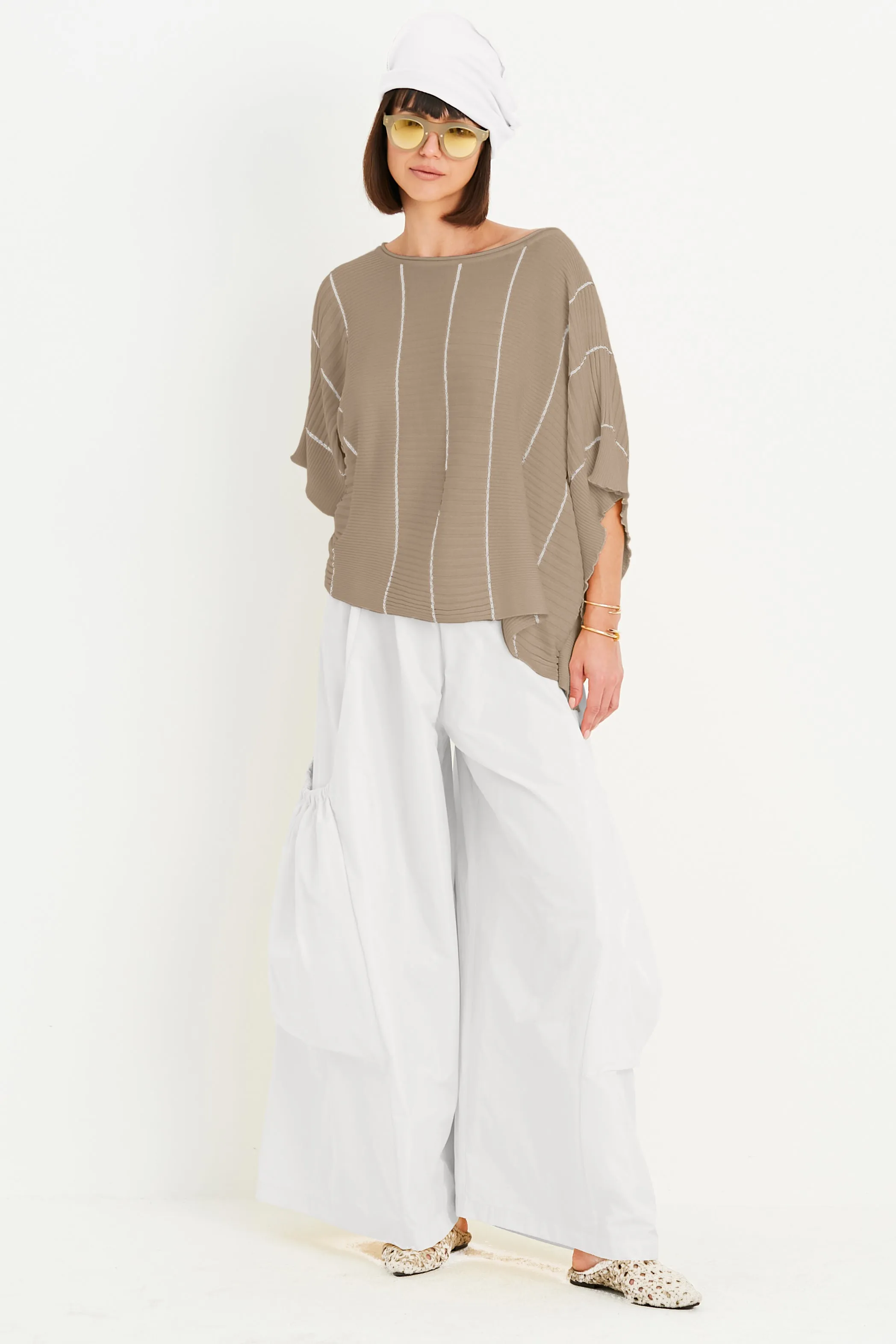 Pima Cotton Ribbon Crewneck Sweater