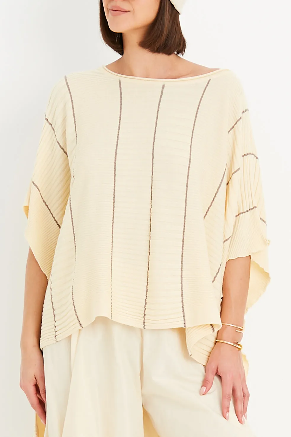 Pima Cotton Ribbon Crewneck Sweater