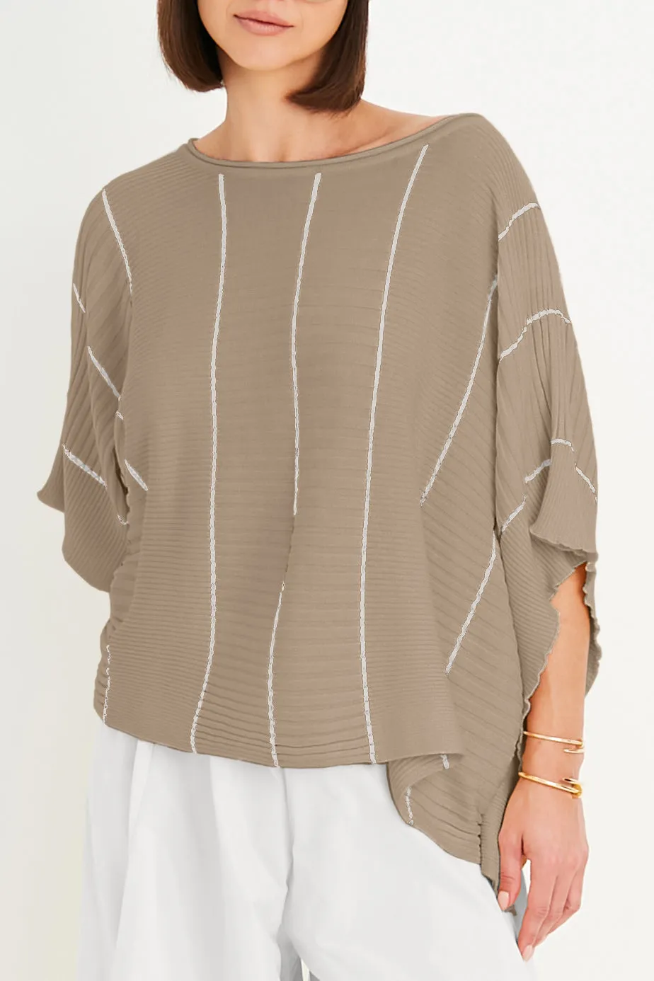 Pima Cotton Ribbon Crewneck Sweater