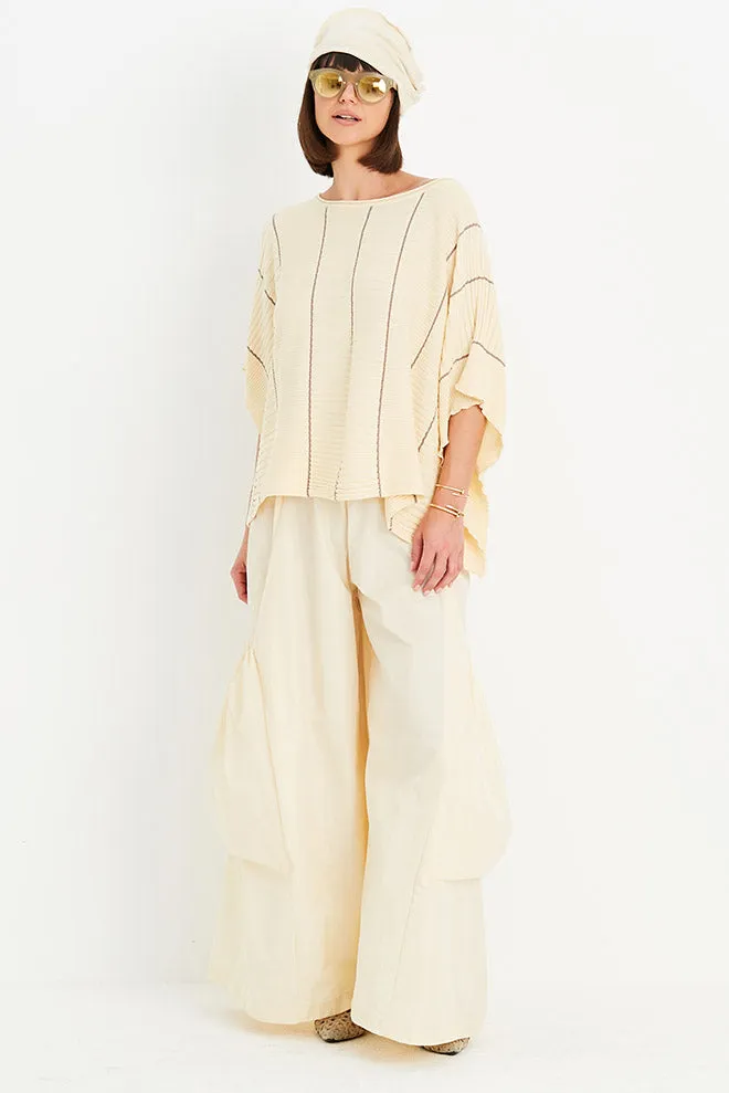 Pima Cotton Ribbon Crewneck Sweater