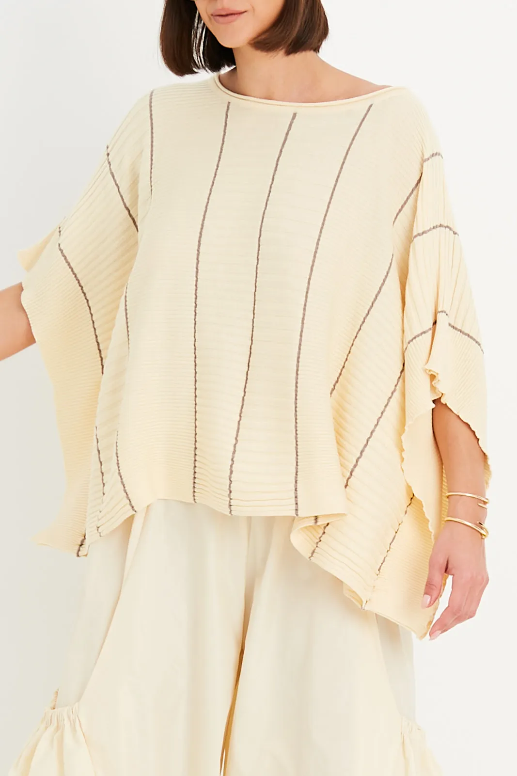 Pima Cotton Ribbon Crewneck Sweater