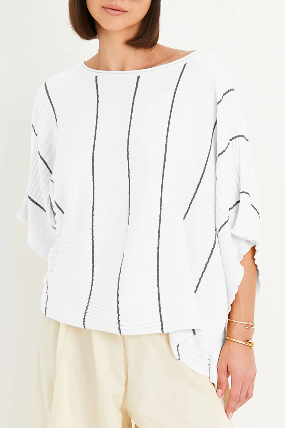 Pima Cotton Ribbon Crewneck Sweater