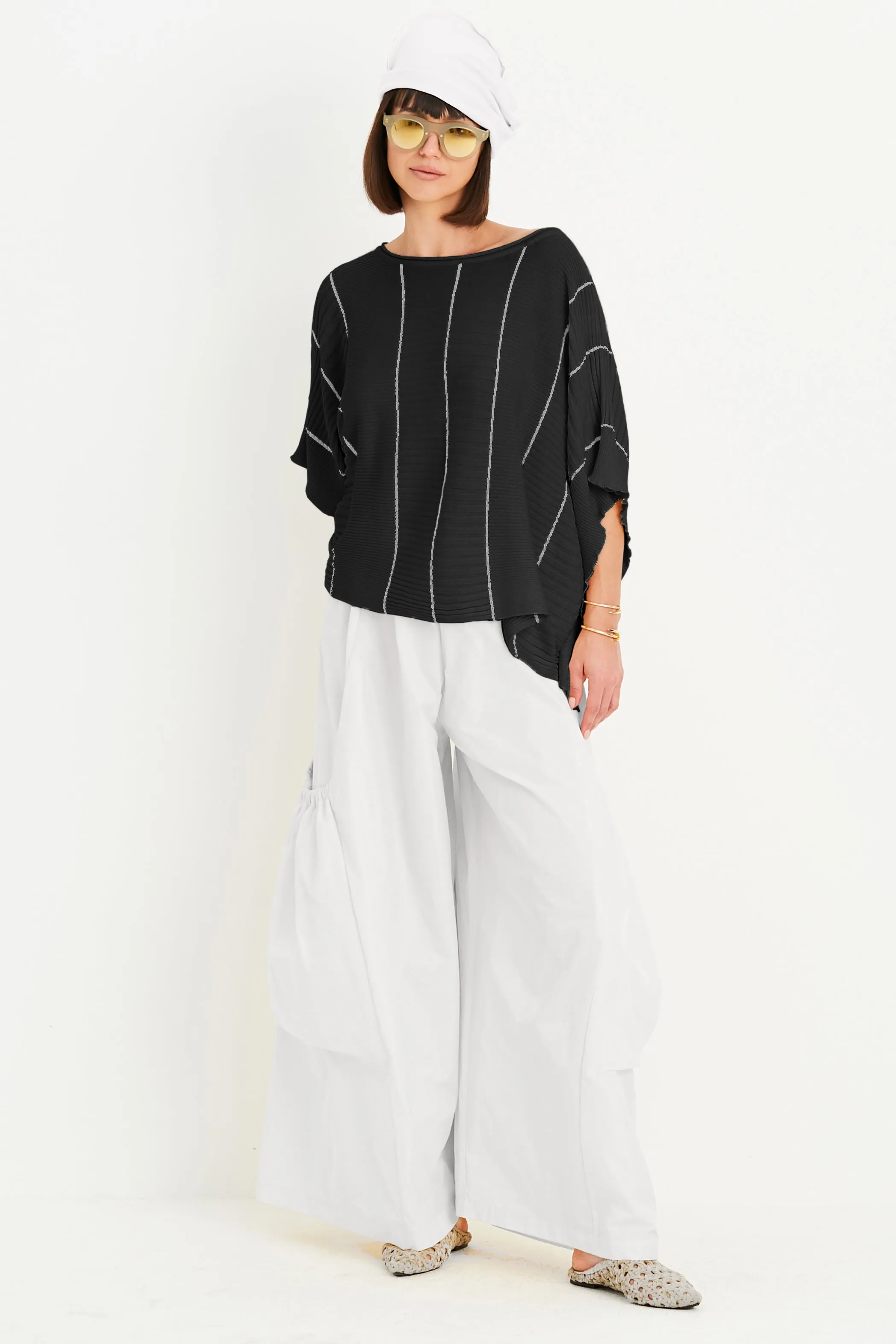 Pima Cotton Ribbon Crewneck Sweater