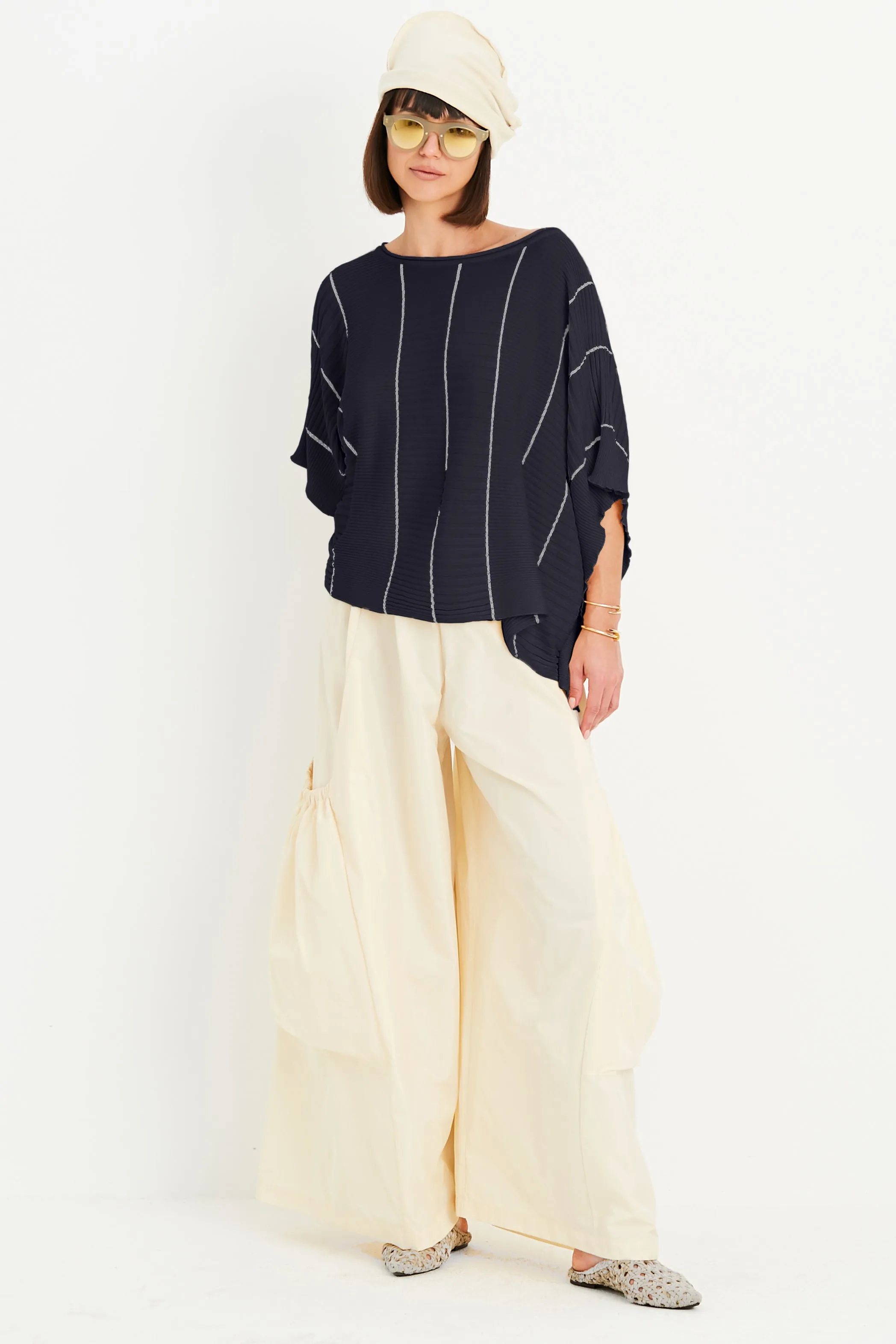 Pima Cotton Ribbon Crewneck Sweater