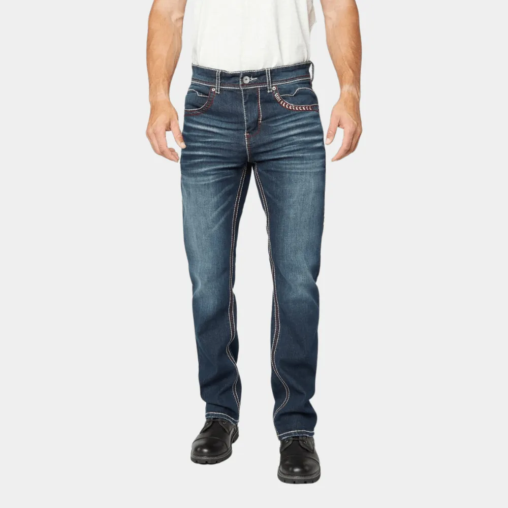 Platini Men's Triple Stitching Holt Denim Boot Cut Jeans