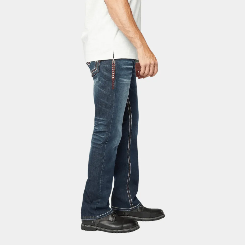 Platini Men's Triple Stitching Holt Denim Boot Cut Jeans
