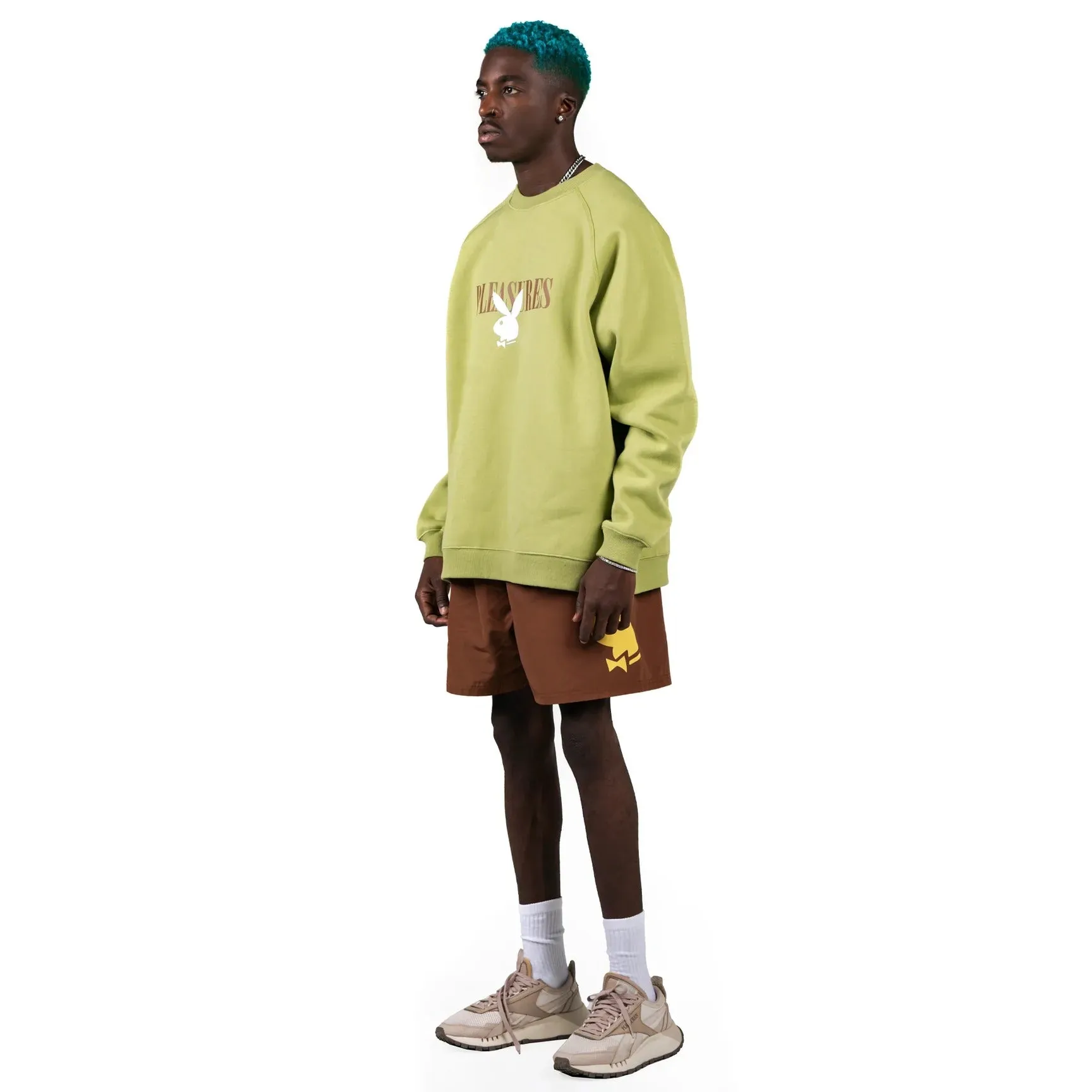 Pleasures Men x PLAYBOY Bunny Logo Crewneck Green