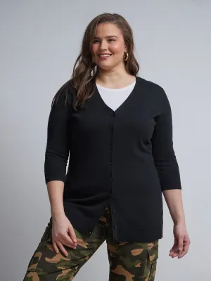 Plus Chelsea V-Neck Long Cardigan