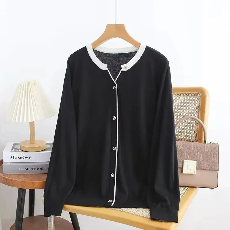 Plus Size  V-Neck Stripe Knitted Pullover