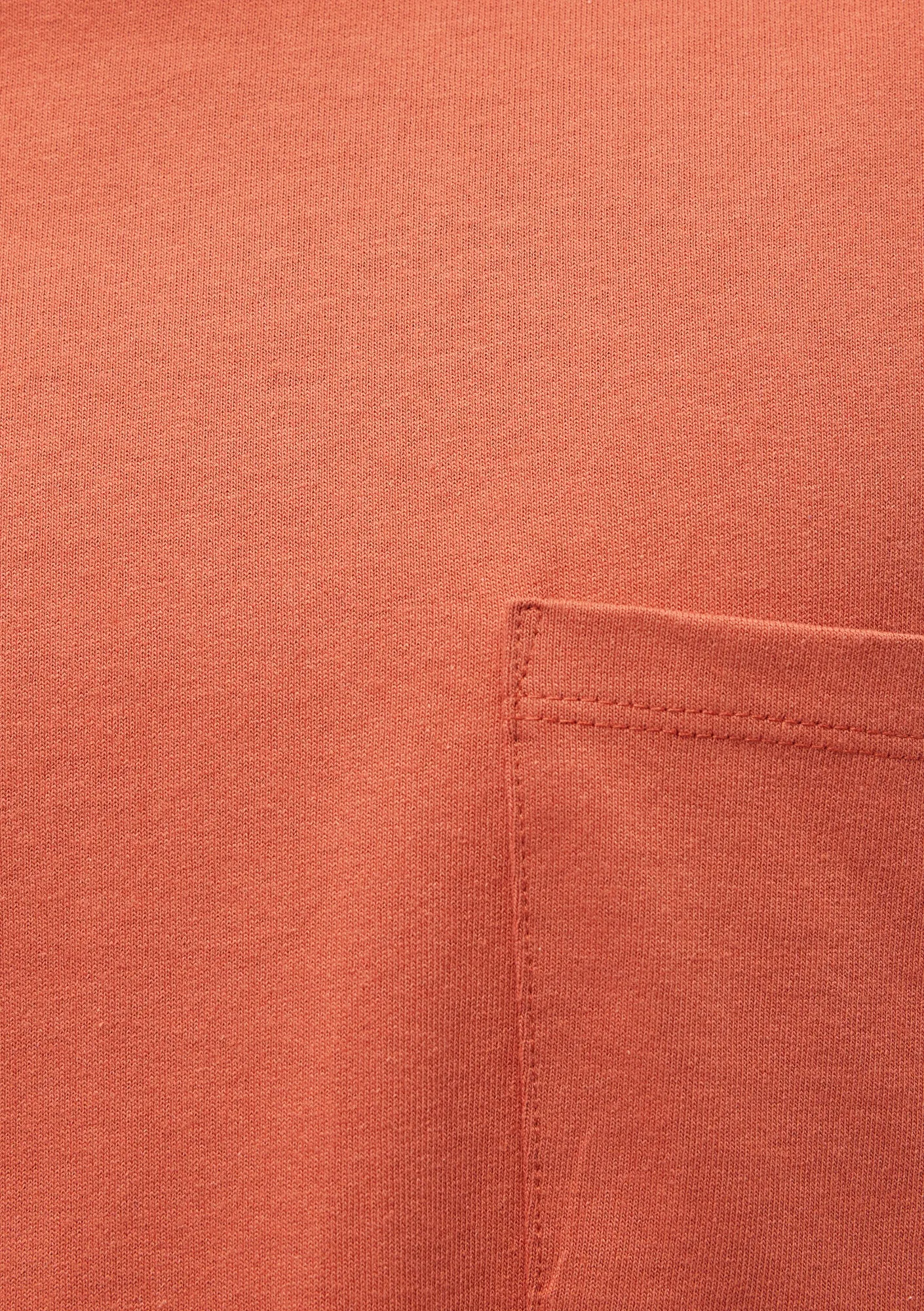 Pocket Detailed Red Basic T-Shirt