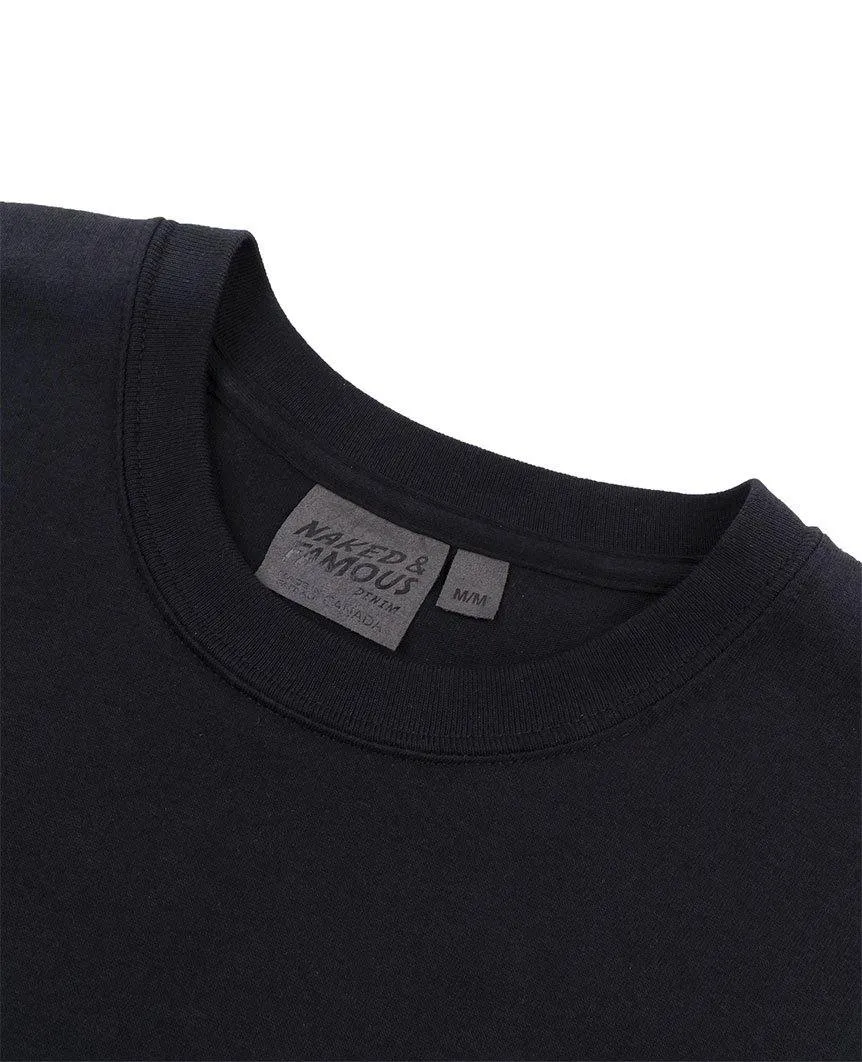 Pocket Tee - Black - Golden Floral Fans