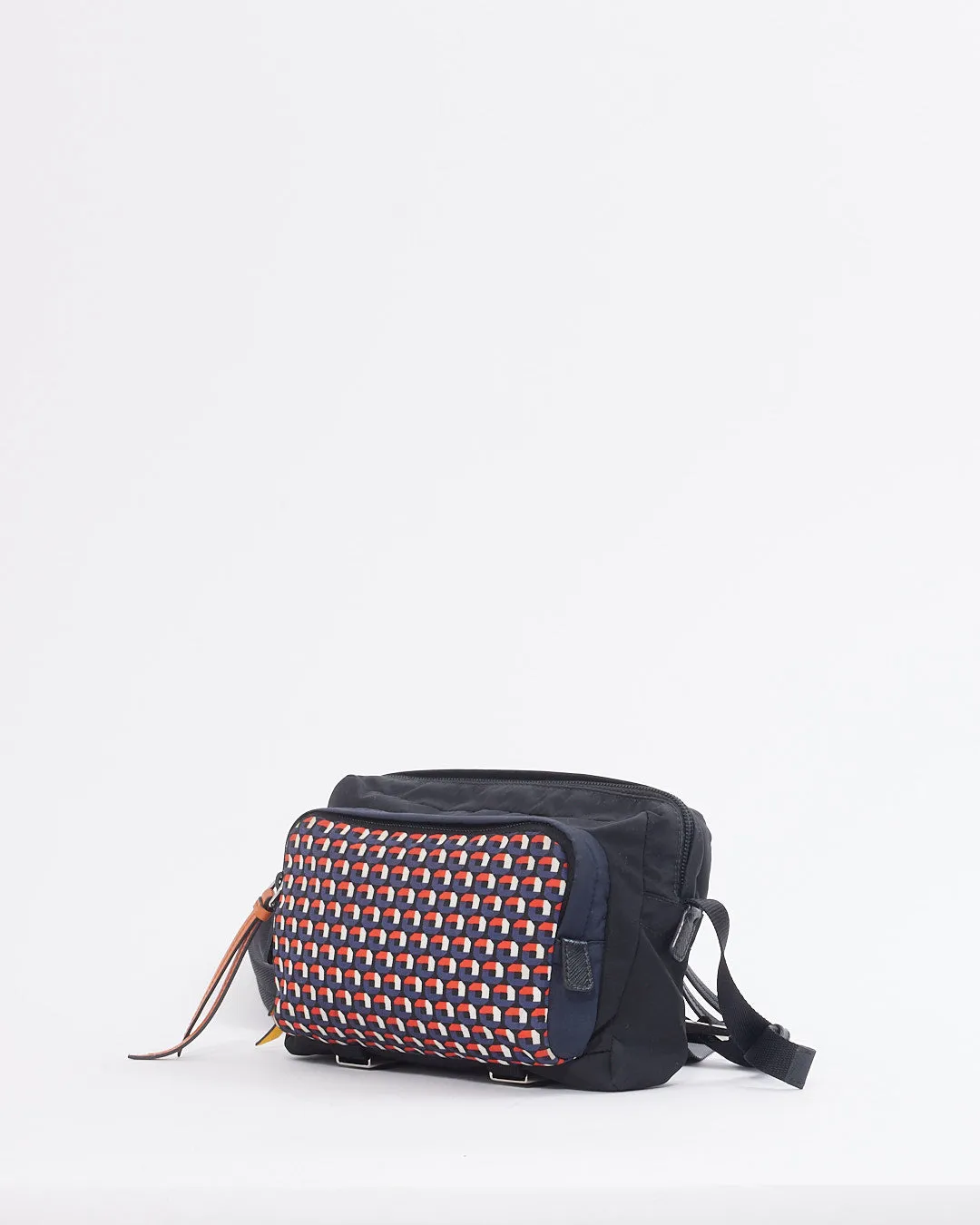 Prada Black/Multi Print Nylon Tessuto Crossbody Bag