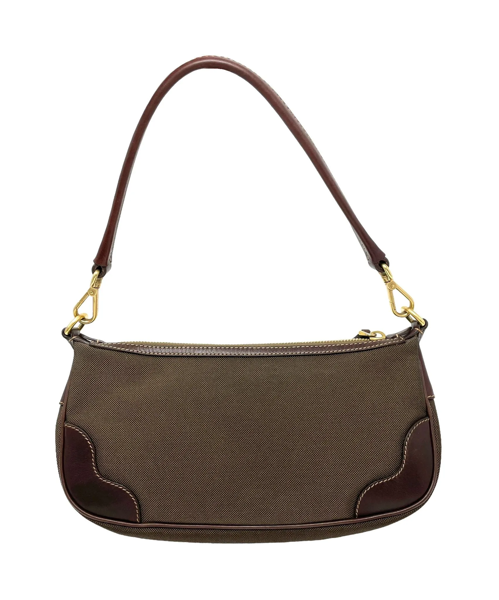 Prada Brown Logo Mini Shoulder Bag