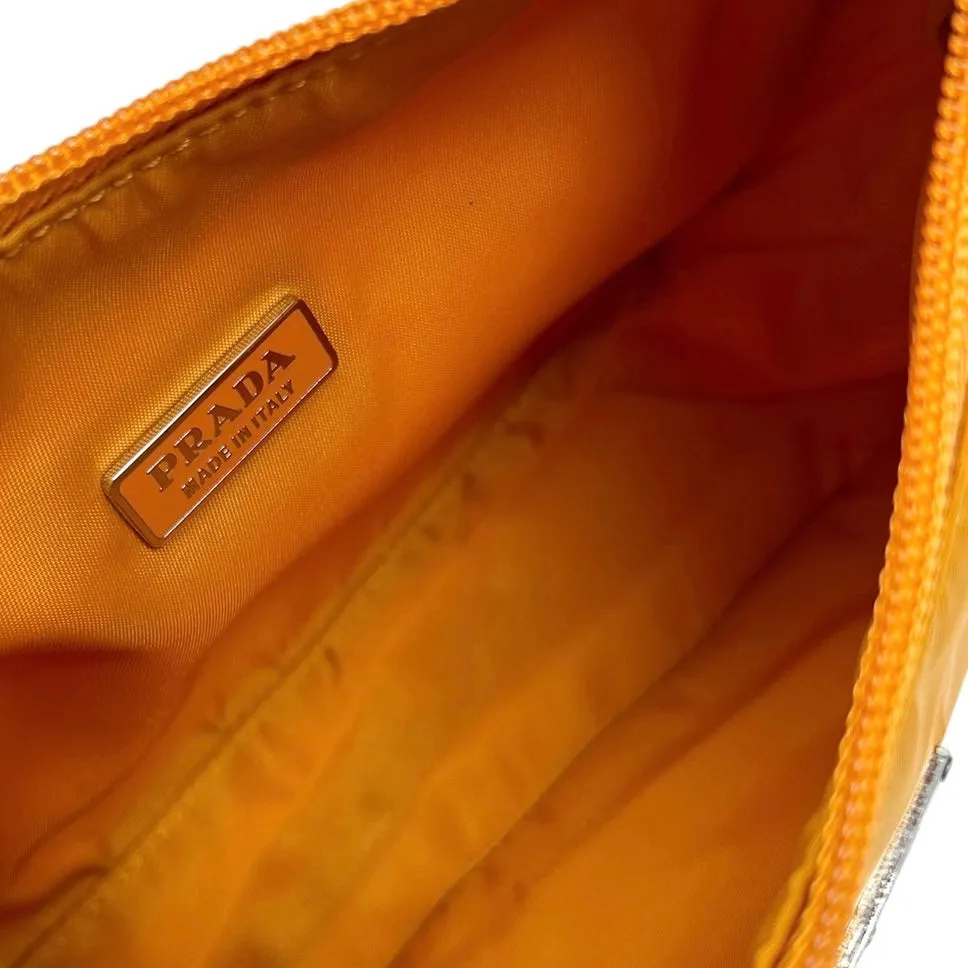 Prada Orange Nylon Shoulder Bag