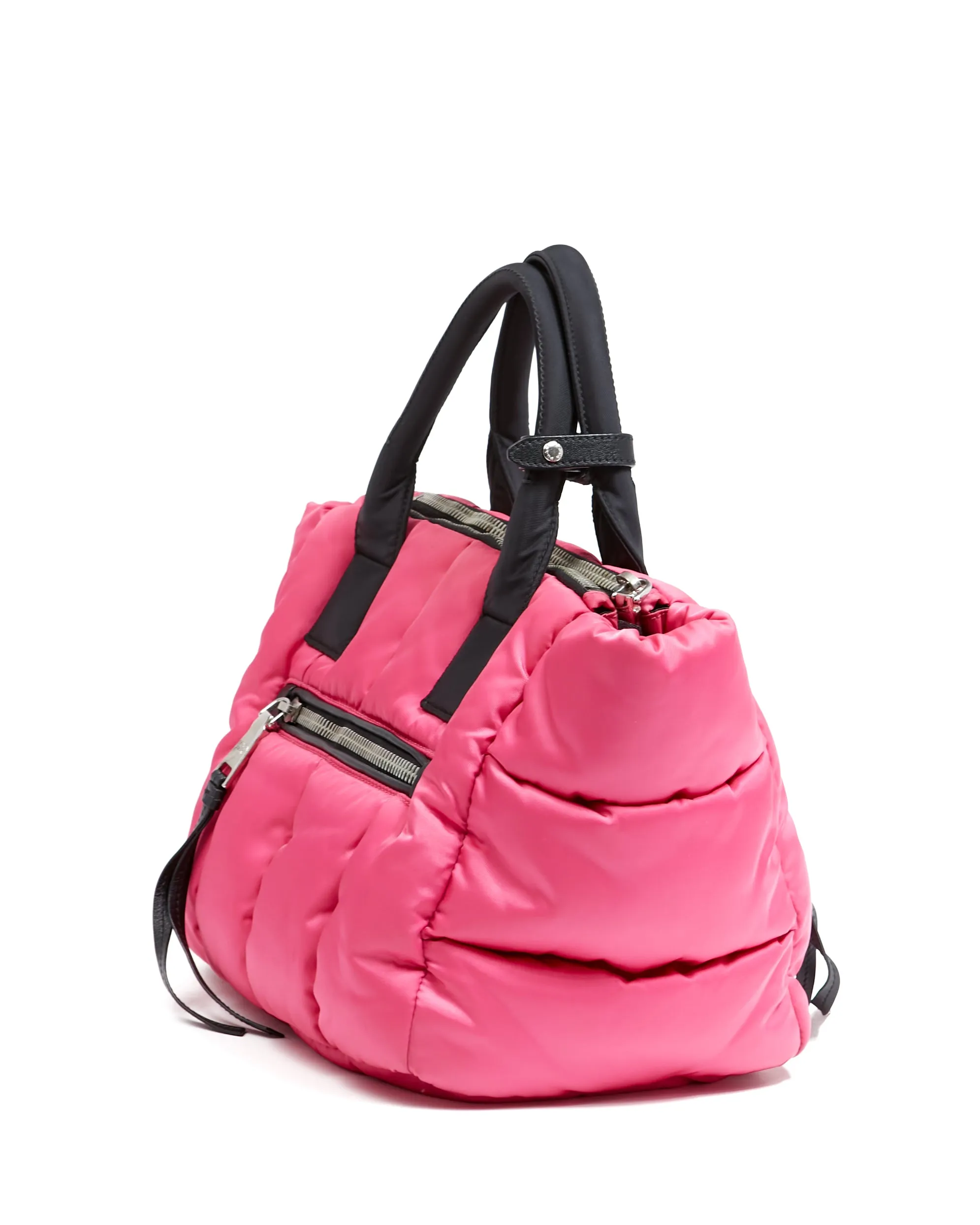 Prada Pink Nylon Tessuto Bomber Satchel