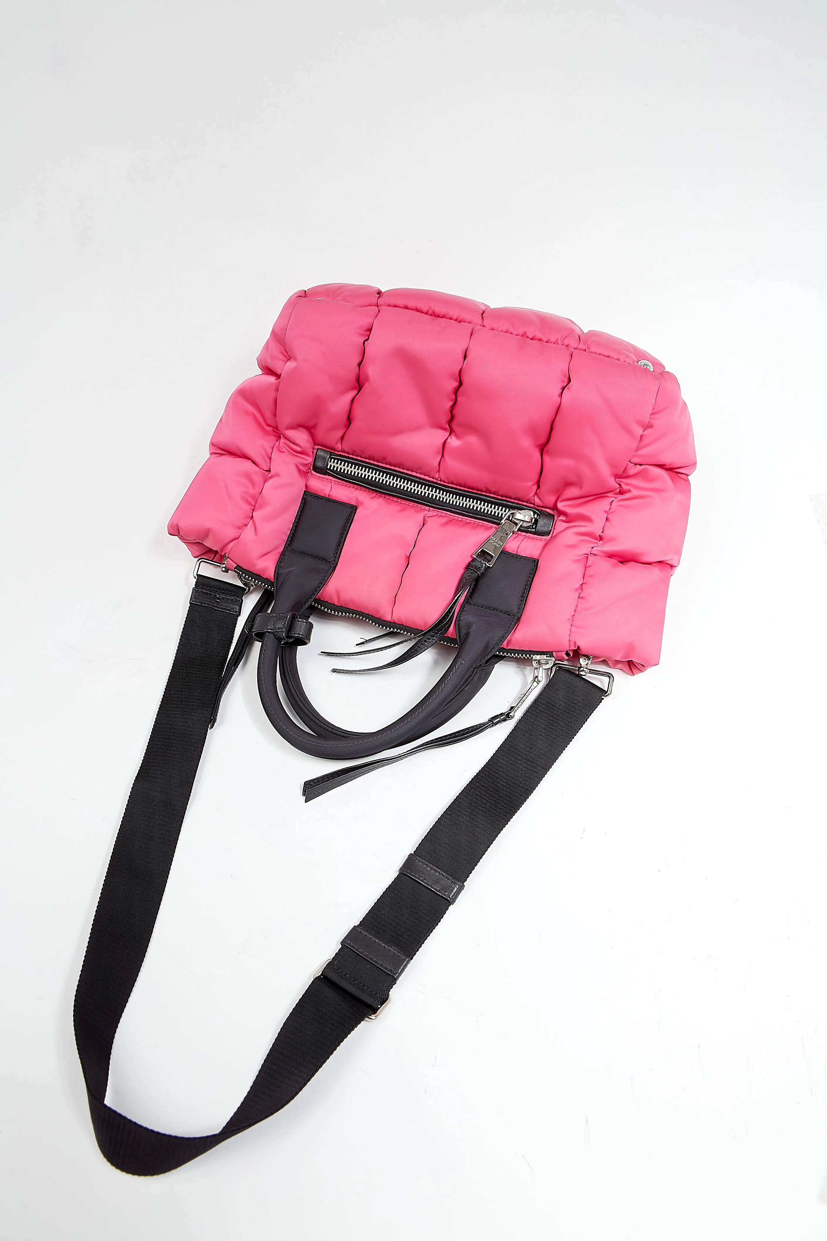 Prada Pink Nylon Tessuto Bomber Satchel