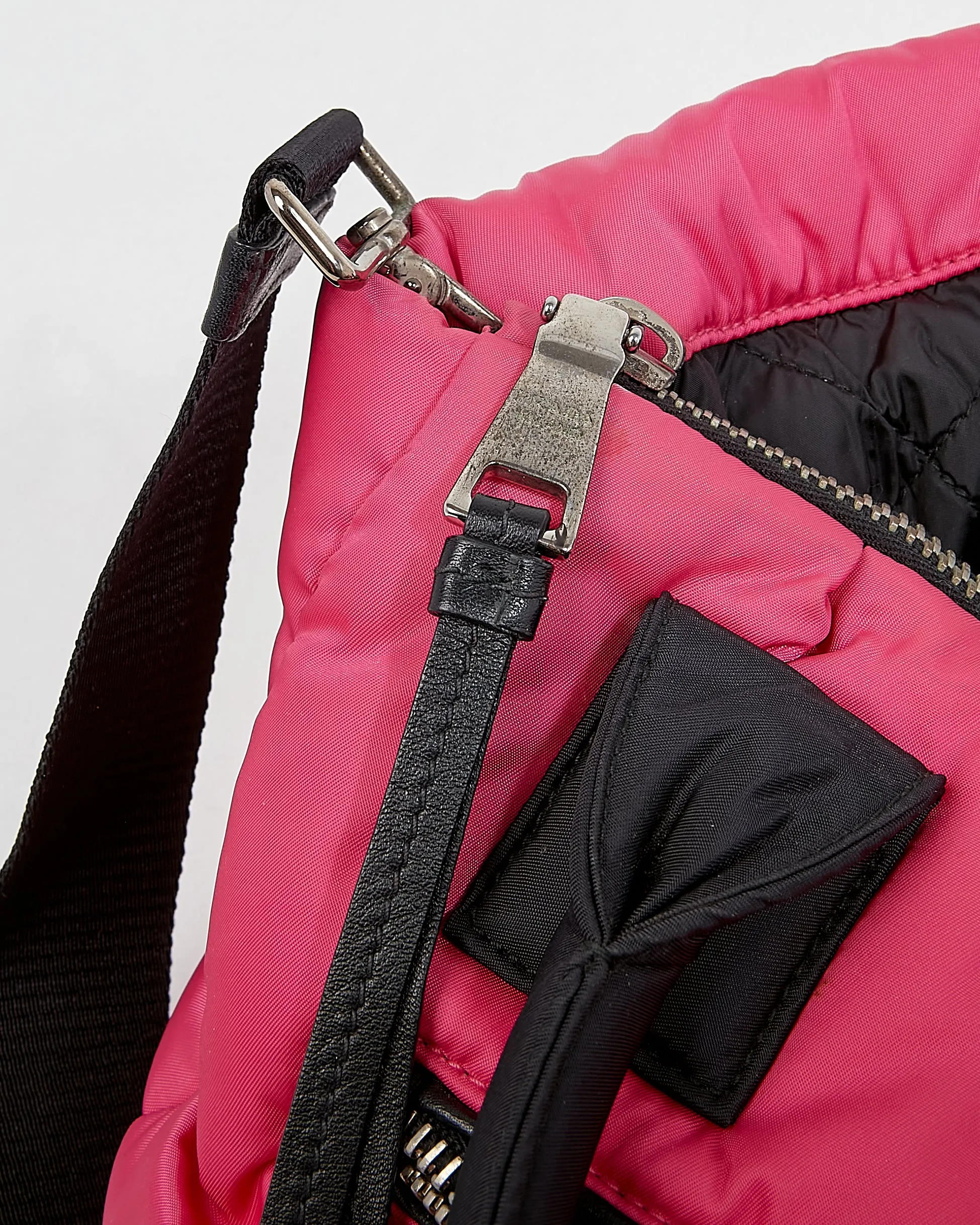 Prada Pink Nylon Tessuto Bomber Satchel