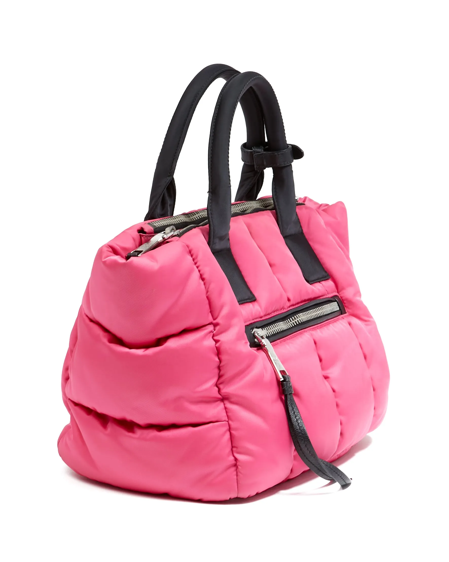 Prada Pink Nylon Tessuto Bomber Satchel