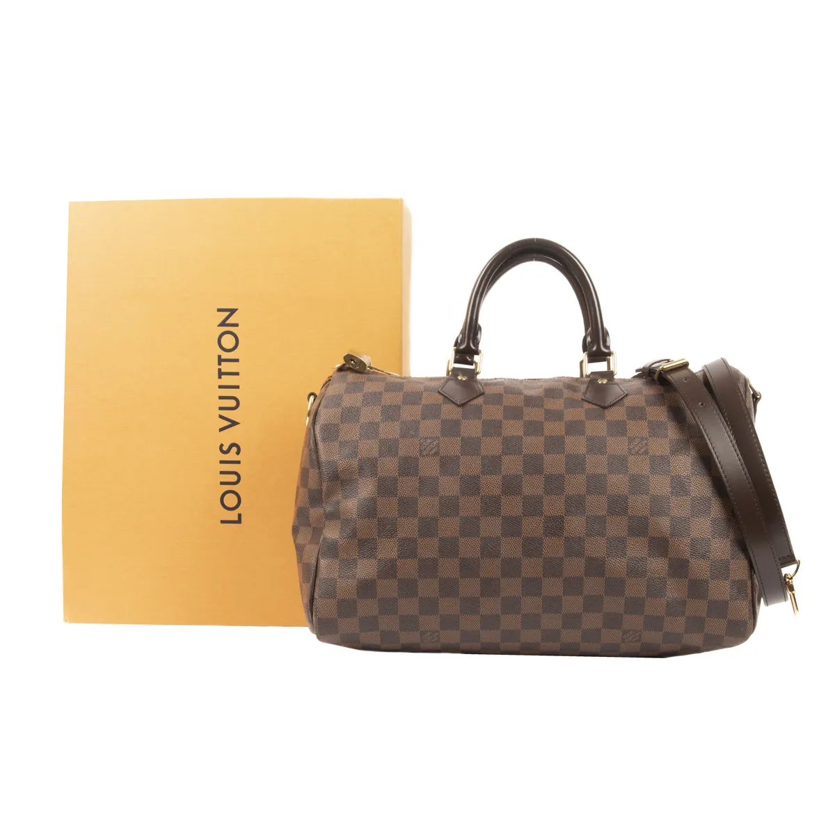 Pre-Owned Louis Vuitton Damier Ebene Speedy Bandouliere 35