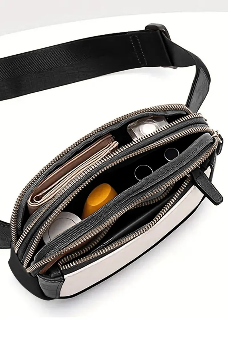PREORDER! ETA 3/21 Travel Together White Colorblock Crossbody Belt Bag **SHIPPING EXPECTED TO BEGIN ON DATE 3/21**
