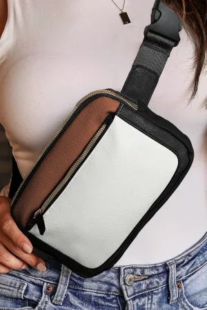 PREORDER! ETA 3/21 Travel Together White Colorblock Crossbody Belt Bag **SHIPPING EXPECTED TO BEGIN ON DATE 3/21**
