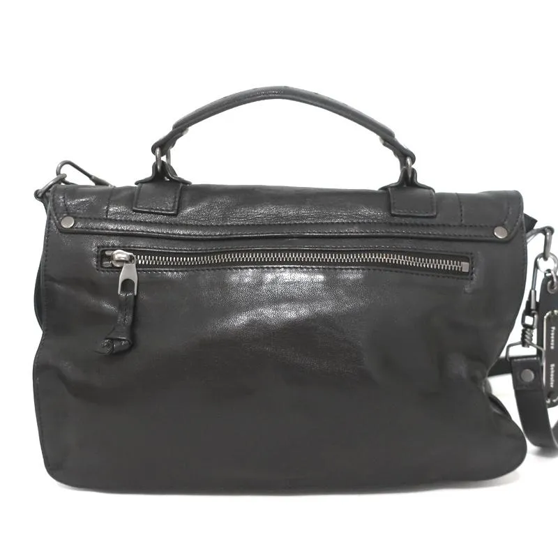 Proenza Schouler PS1 Medium Fringe Bag Black Leather Crossbody Satchel