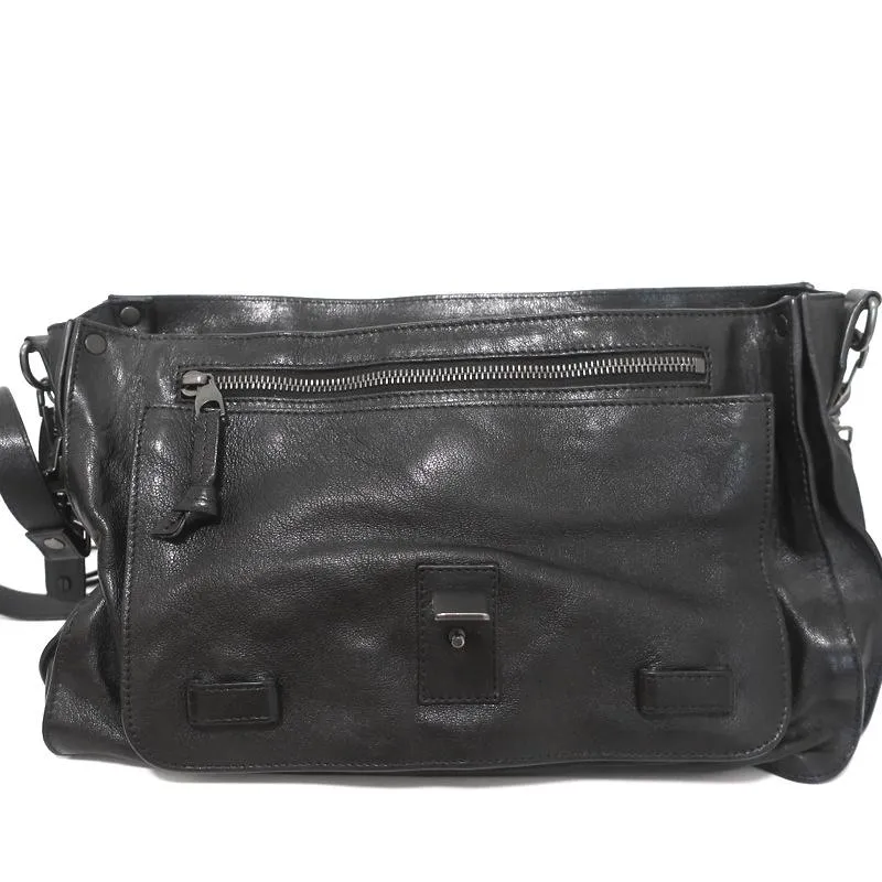 Proenza Schouler PS1 Medium Fringe Bag Black Leather Crossbody Satchel