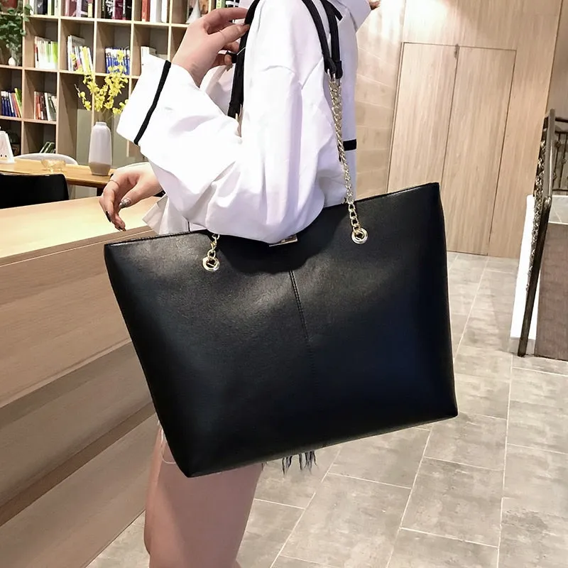 PU Leather Women Tote Large Handbags