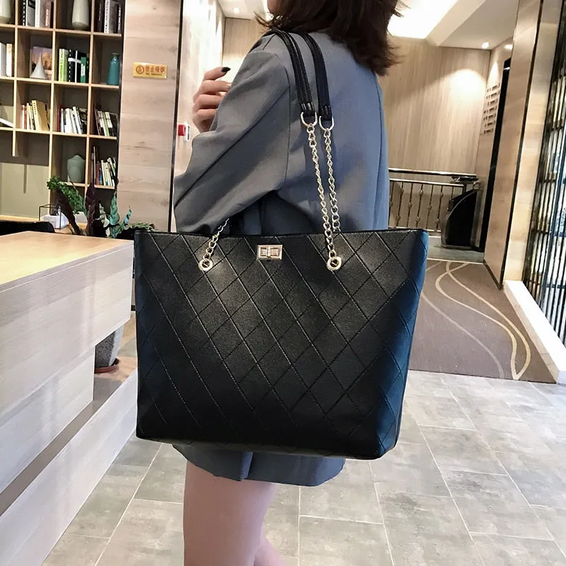 PU Leather Women Tote Large Handbags