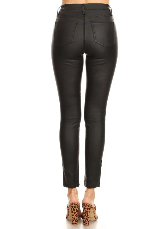 PU Moto Skinny Jeans