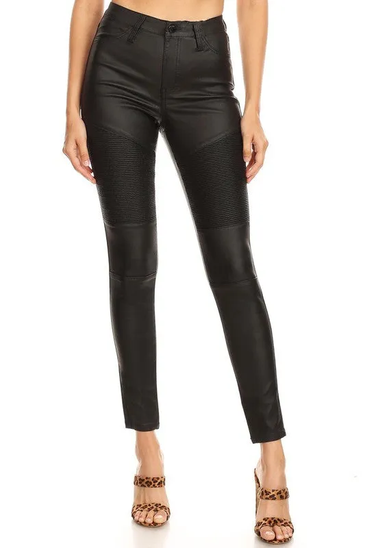 PU Moto Skinny Jeans