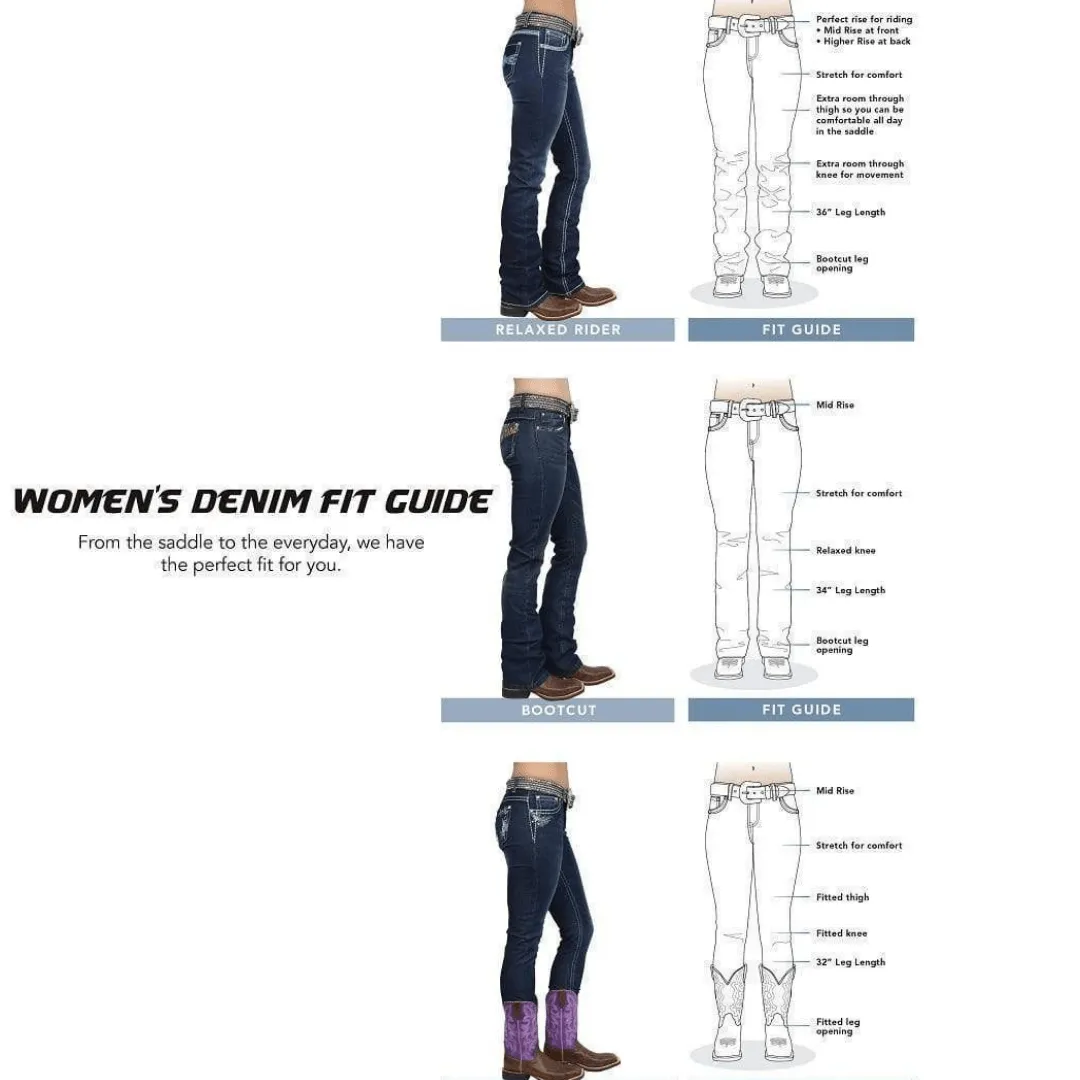 Pure Western Womens Leah MID-RISE, Bootcut Jeans - 32" Leg