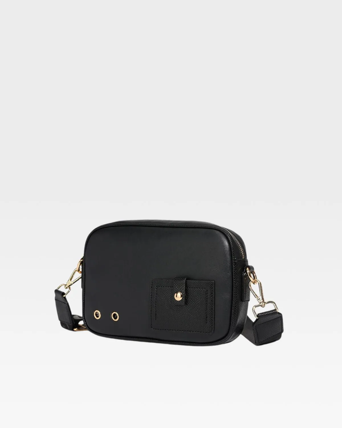 PY Crossbody Messenger Bag in Black