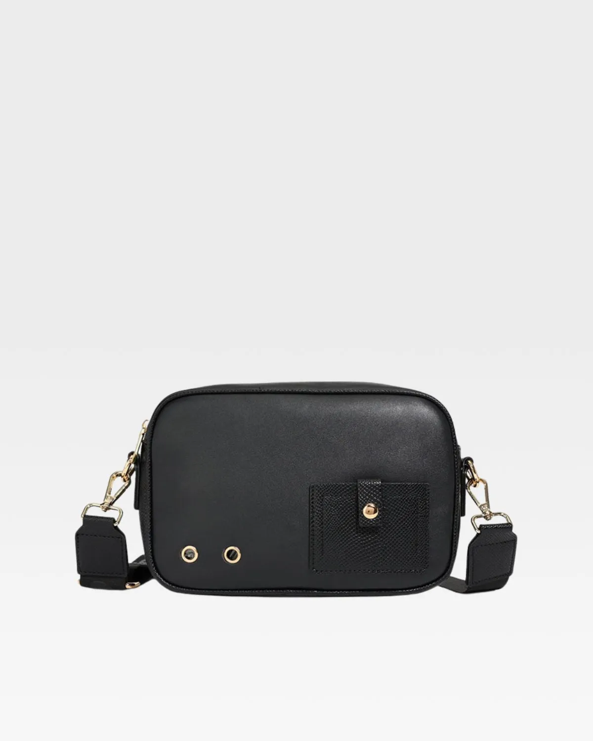 PY Crossbody Messenger Bag in Black
