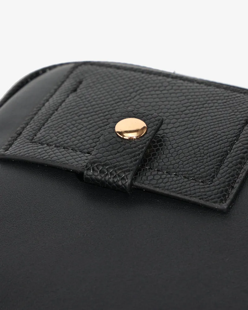 PY Crossbody Messenger Bag in Black