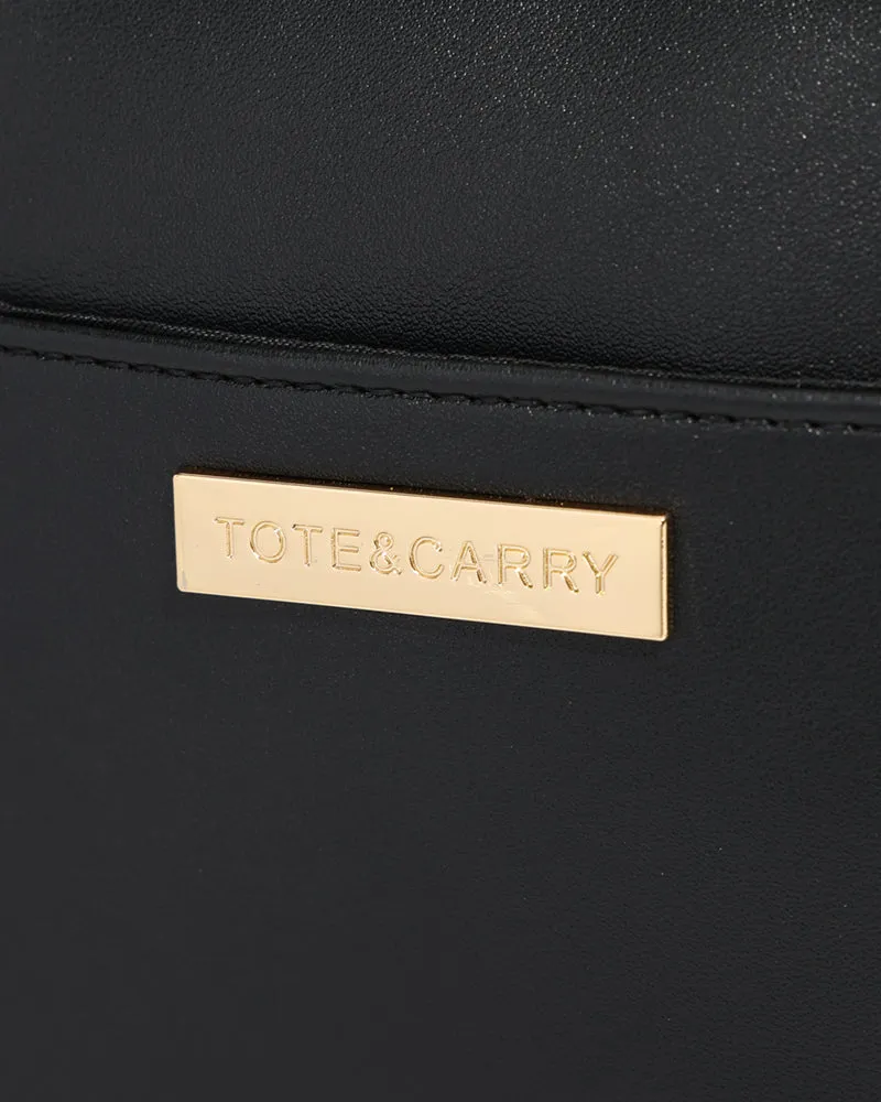 PY Crossbody Messenger Bag in Black