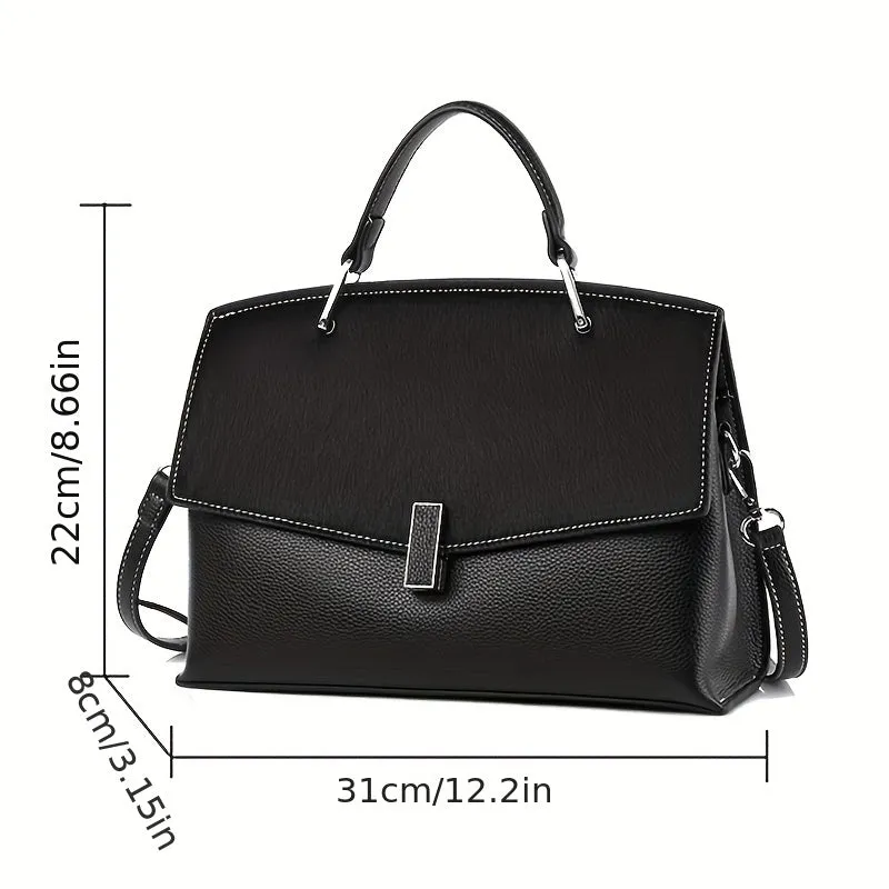 realaiot  Women's Simple Large Capacity Bag : Minimalist Top Handle Satchel Bag, One Shoulder Crossbody Bag