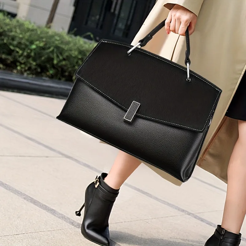realaiot  Women's Simple Large Capacity Bag : Minimalist Top Handle Satchel Bag, One Shoulder Crossbody Bag