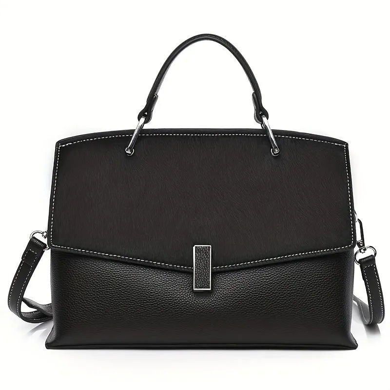 realaiot  Women's Simple Large Capacity Bag : Minimalist Top Handle Satchel Bag, One Shoulder Crossbody Bag