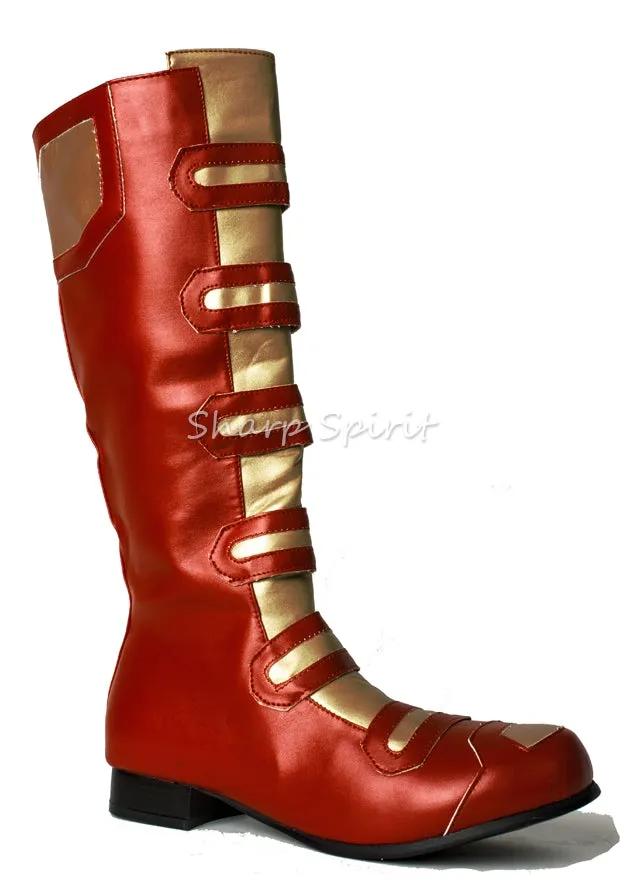 Red & Gold Super Hero Robot Man Boots