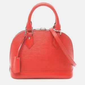 Red Leather BB Alma Satchel Bag