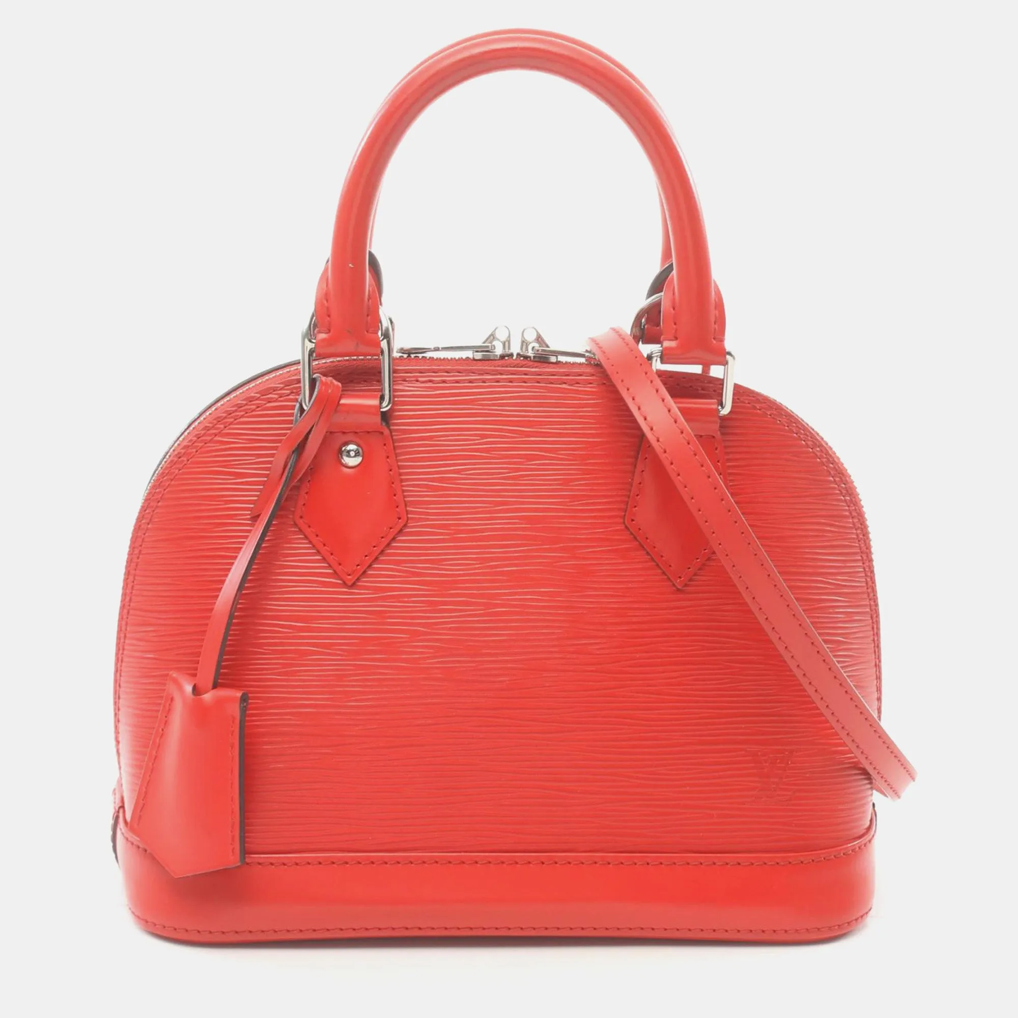 Red Leather BB Alma Satchel Bag