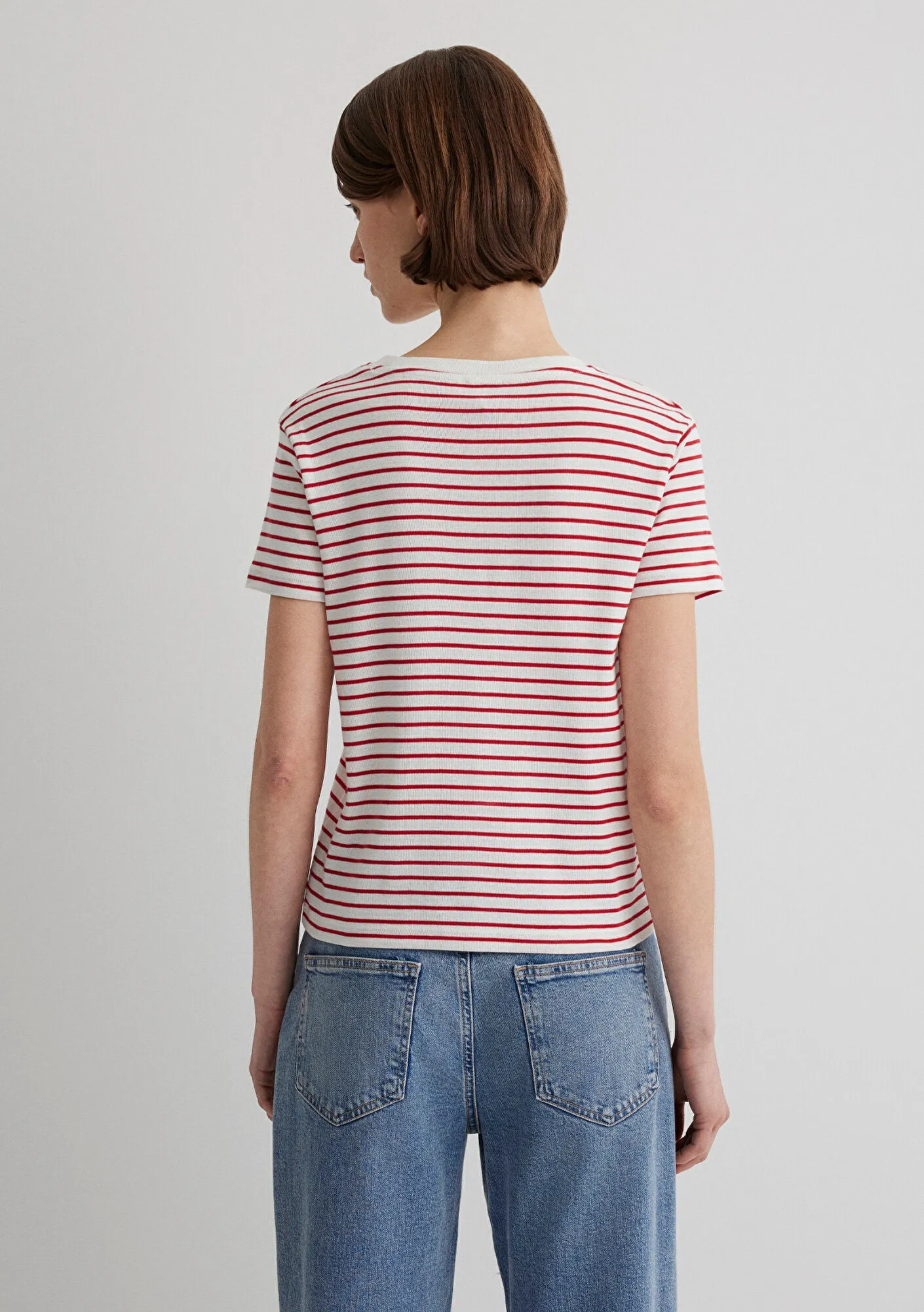 Red Striped Crew Neck T-Shirt
