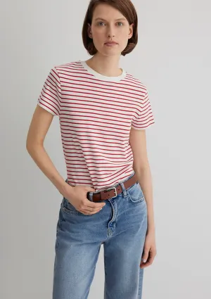 Red Striped Crew Neck T-Shirt